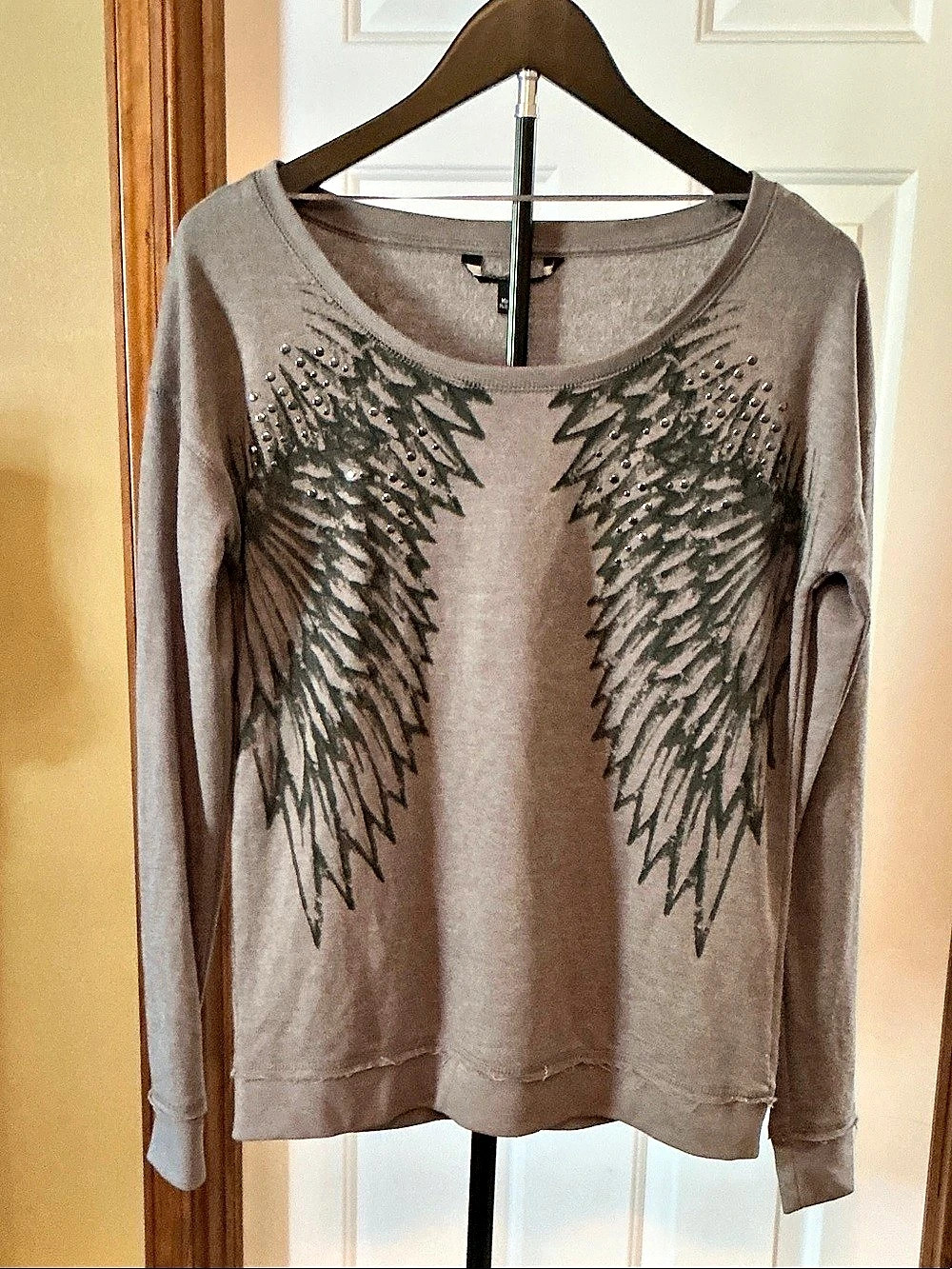 Women's Wing Graphic Long Sleeve Gray Small